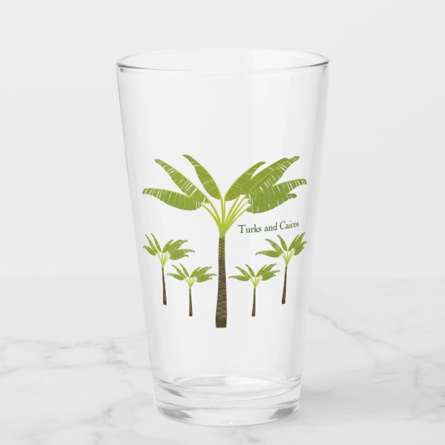 Verre Nom tropical de Chambre de plage d'île de palmier (Devant)