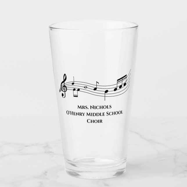 Verre Notes musicales de l'enseignant de musique personn (Devant)