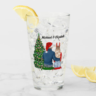 Verre Notre Premier Noël En Couple Marié