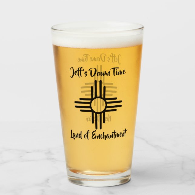 Verre Nouveau-Mexique Nom personnalisé Zia Sun Symbole c (Dos (rempli))