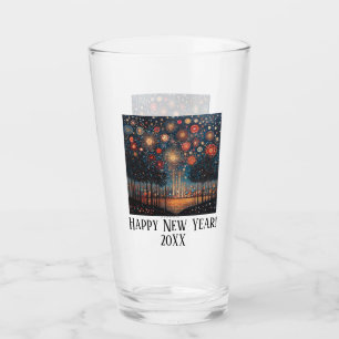 Verre Nouvel An Étonné Fireworks Design Personnalisé Ste