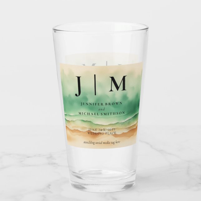 Verre Ocean Sand Beach Mariage Saison Été (Dos)