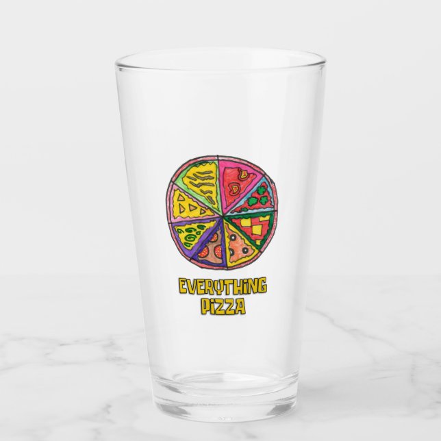 Verre OEuvre d'art de la pizza Everything by Kareem (Devant)
