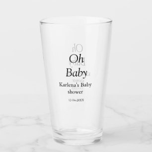 Verre Oh bébé ajouter nom baby shower date simple minimu