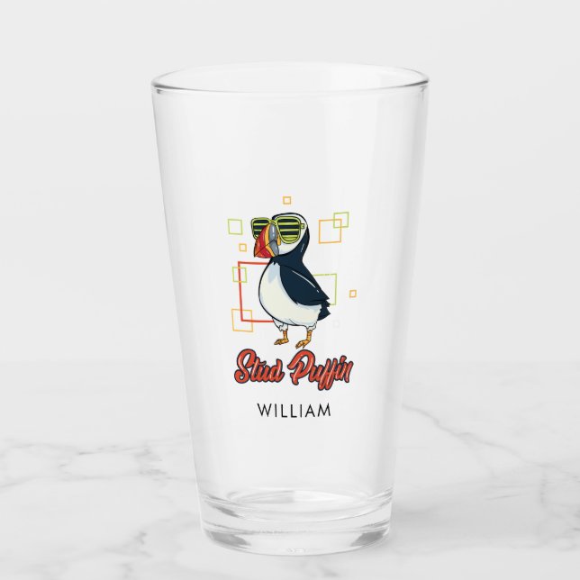 Verre Oiseau marin de Puffin Stud Personnalisé (Devant)