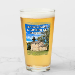 Verre Old Field Point Lighthouse, New York Pint Glass