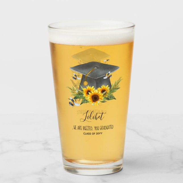 Verre On Est TOMBÉS ! DIPLÔME Cadeau Abeilles personnali (Devant (rempli))
