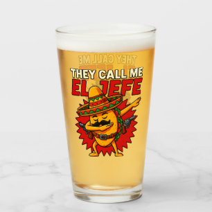 Verre On M'Appelle El Jefe Taco Funny Boss Cinco De Mayo