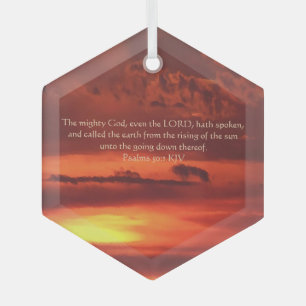 Verre Orange Sunrise Scripture Suncatcher Ornement en ve