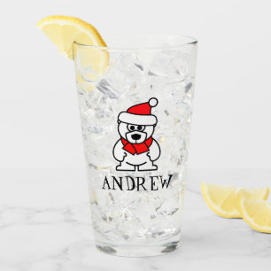 Verre Ours polaire du Père Noël dessin de Noël sur mesur