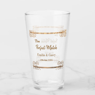 Verre Pailletter vintage doré le couple parfait
