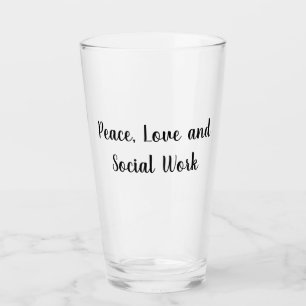 Verre Paix Amour et Travail Social