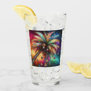 Verre Palmier de Noël Whimsical Tropical Beach Vivid
