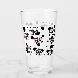 Verre Panda et Arrière - plan Polka blanc mignon