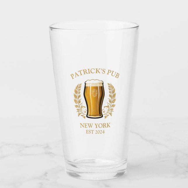 Verre Panneau de bière personnalisée avec nom personnali (Devant)