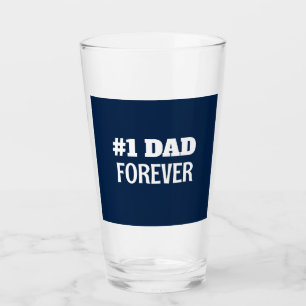 Verre Papa #1 Bleu et Blanc Cadeau de la Fête des Pères 