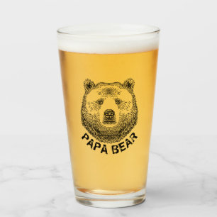 Verre Papa Bear, illustration tirée à la main