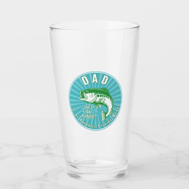 Verre "Papa est mon pote de pêche" (Devant)
