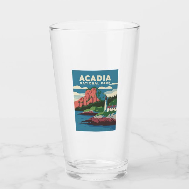 Verre Parc national Acadia Phare Vintage (Devant)