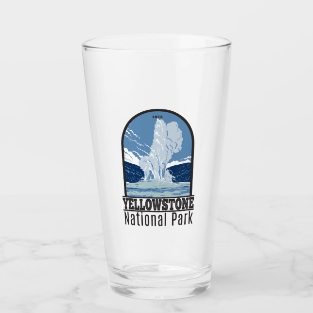 Verre Parc national de Yellowstone Vieux fidèles Vintage (Devant)