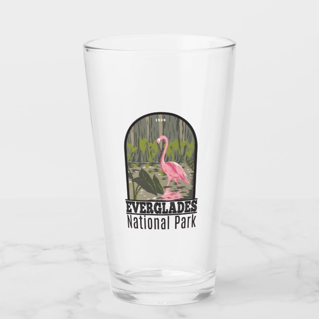Verre Parc national des Everglades Floride Flamant rose  (Devant)