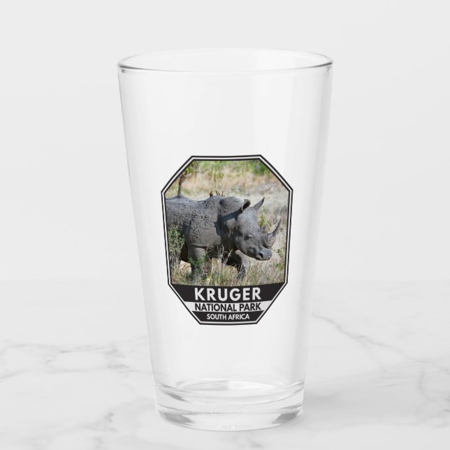 Verre Parc national Kruger Afrique du Sud Rhino Aquarell (Devant)