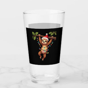 Verre Paresseux de lumières de Noël portant un chapeau d