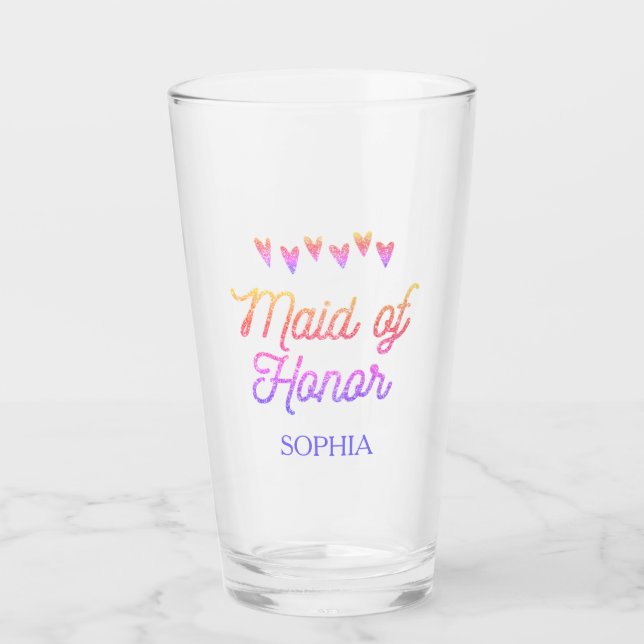 Verre Parties scintillant Gradation Coeur Maid of Honor  (Devant)