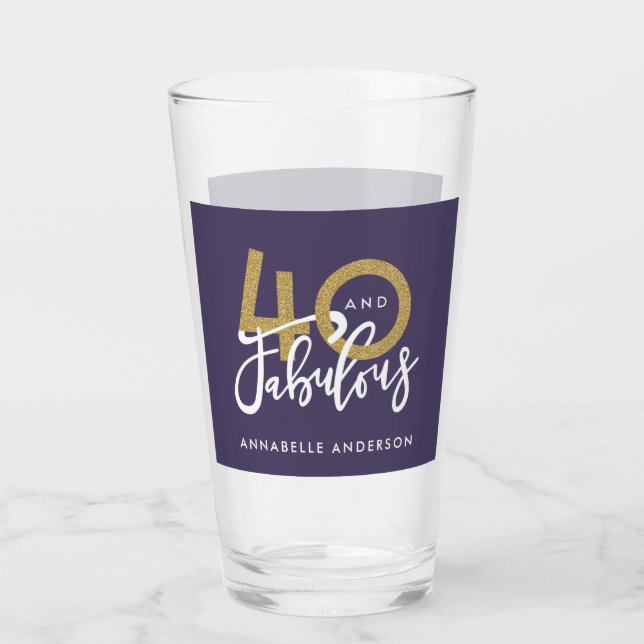 Verre parties scintillant or violet moderne design 40e a (Devant)