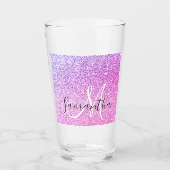 Verre Parties scintillant rose moderne étincelles Nom pe (Devant)