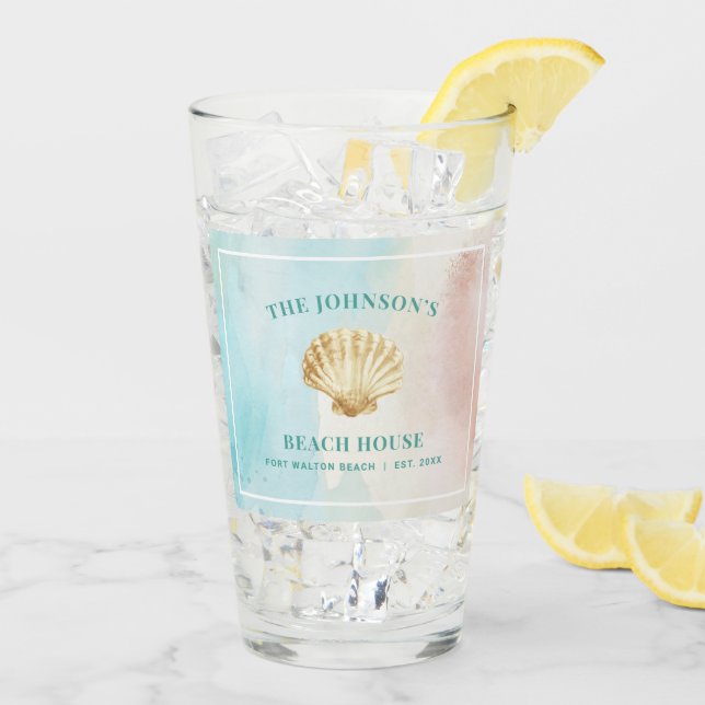 Verre Paruline à thème de la plage (Dos glace)