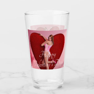 Verre Passionnée Saint Valentin fille dans un corse