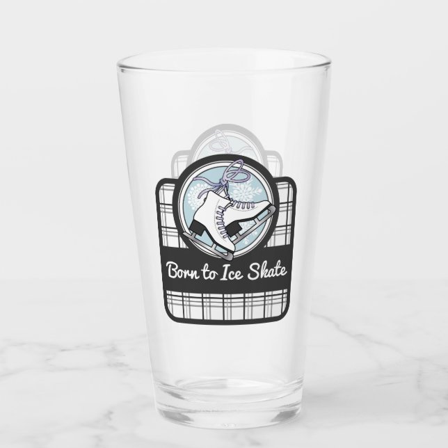 Verre Patinage Tartan moderne personnalisé (Devant)