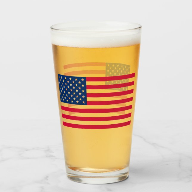 Verre Patriotic American Flag Glass Gift (Dos (rempli))