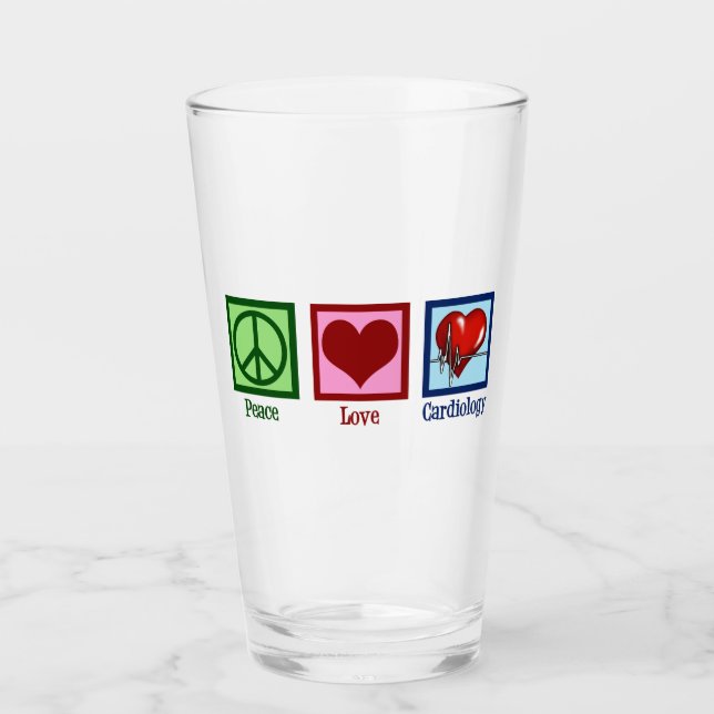 Verre Peace Love Cardiologie Chirurgien de coeur Cardiol (Devant)