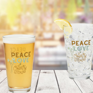 Verre Peace Love et Country Music