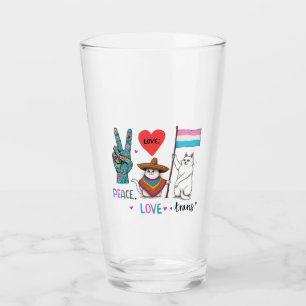 Verre Peace Love et Trans LGBTQ Transgenre