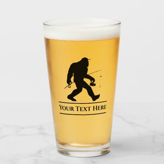 Verre Pêche personnalisée Sasquatch Funny Beer Glass Tum (Devant (rempli))