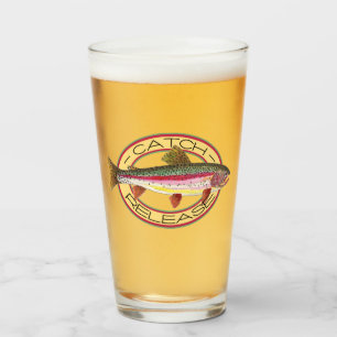 Verre Pêcheur de truite arc-en-ciel capturée et relâchée