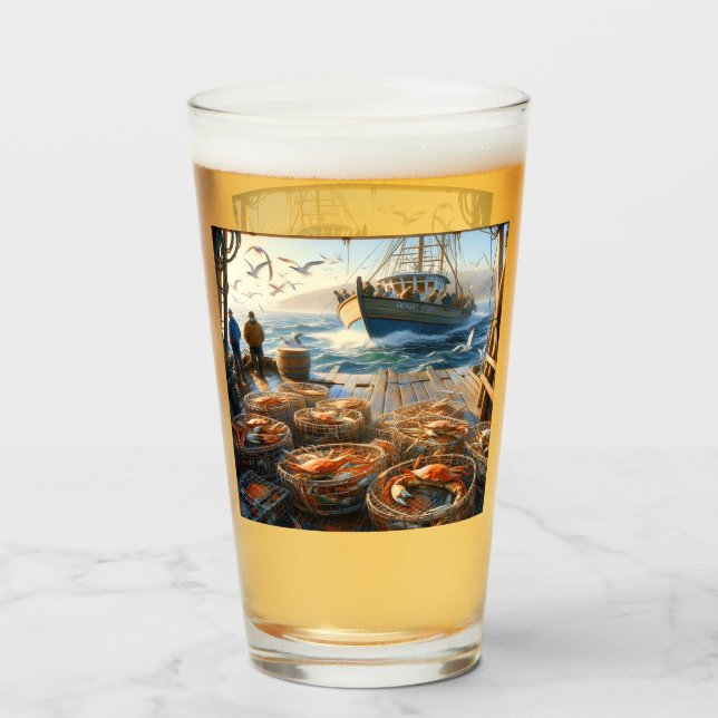 Verre Pêcheurs à la Twilight ramassant des crabes (Dos (rempli))