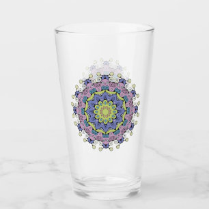 Verre Peinture à la main Mandala Horloge Face 2