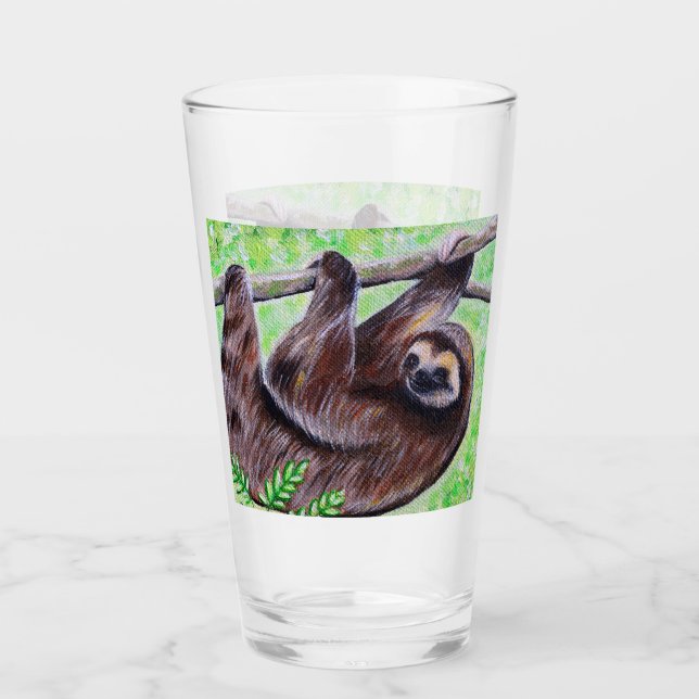 Verre Peinture de fentes souriante (Devant)
