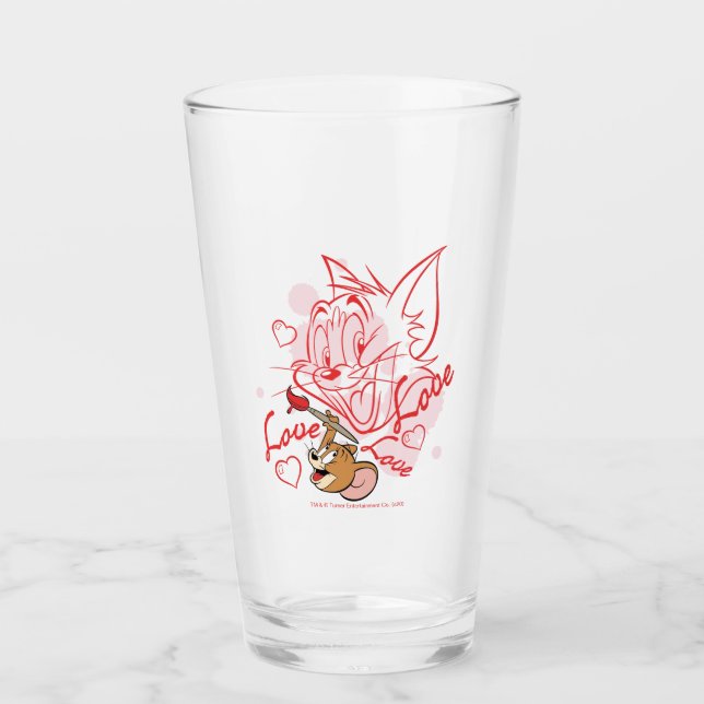 Verre Peinture Tom & Jerry Valentine (Devant)