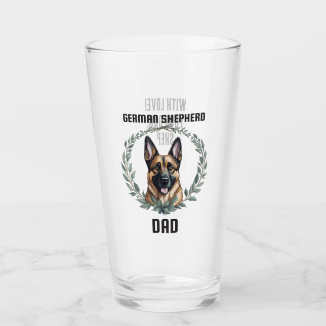 Verre Père berger allemand personnalisé (Devant)