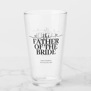 Verre Père de la mariée Écriture fantaisie cœur Mariage