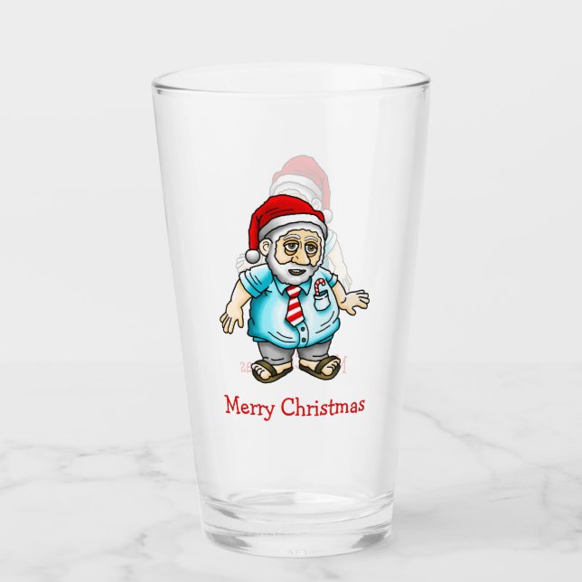 Verre Père Noël à Sandales (Devant)