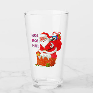 Verre PÈRE NOËL AVEC DES PRÉSENTS DE NOËL, OH ! Oh ! Oh 