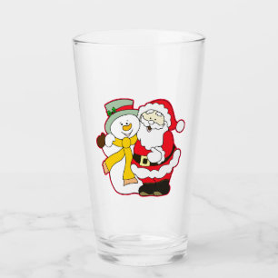 Verre PÈRE NOËL AVEC GLACE MAN À NOËL. Oh ! Oh ! Oh !
