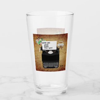 Verre Père Noël bonne liste Vintage machine à écrire Noë