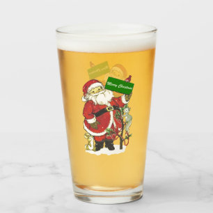 Verre Père Noël Décoré Petit Arbre Mignonne Animaux Oise